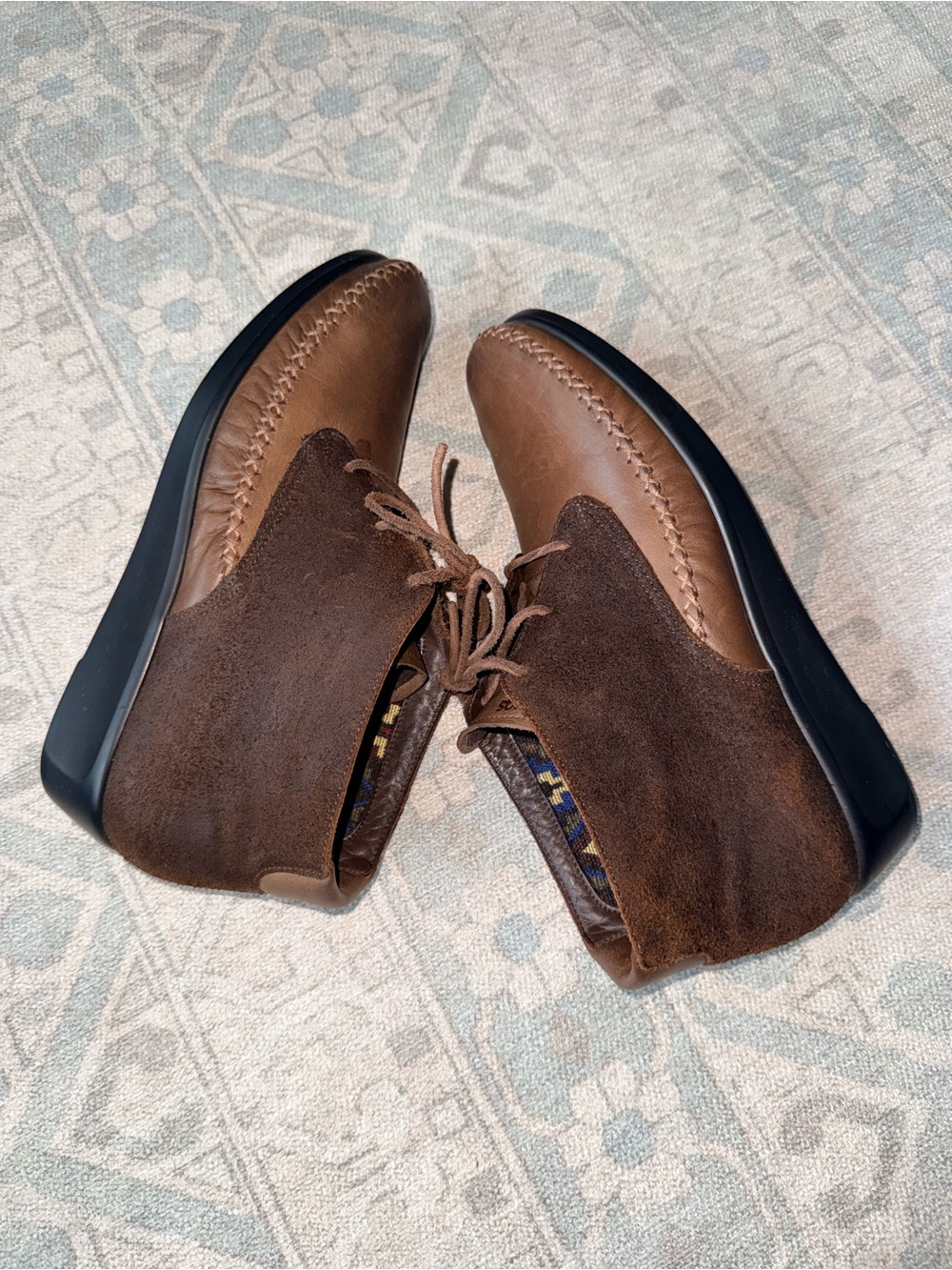 ⁠SAS Shoes Women 11 N Brown Leather Suede Lace Up Ankle Boots